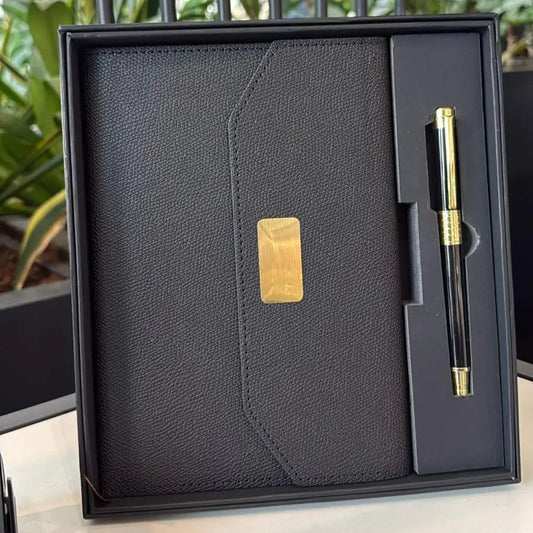 Conjunto de Bloco de Notas e Caneta Premium