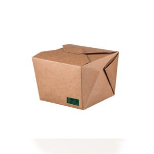 Marmita rectangular kraft com janelas 1200 ml